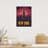 Iconic New York Cityscape - Nighttime Skyline Poster (Küche)