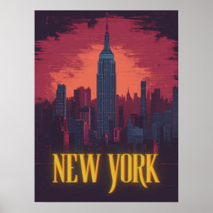 Iconic New York Cityscape - Nighttime Skyline Poster