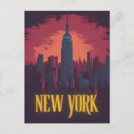 Iconic New York Cityscape - Nighttime Skyline Postkarte