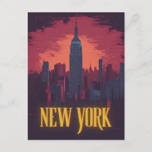 Iconic New York Cityscape - Nighttime Skyline Postkarte (Vorderseite)