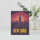 Iconic New York Cityscape - Nighttime Skyline Postkarte (Stehend Vorderseite)