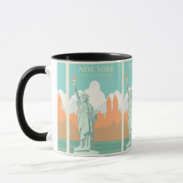 Iconic New York: Vintages USA Travel Poster Tasse