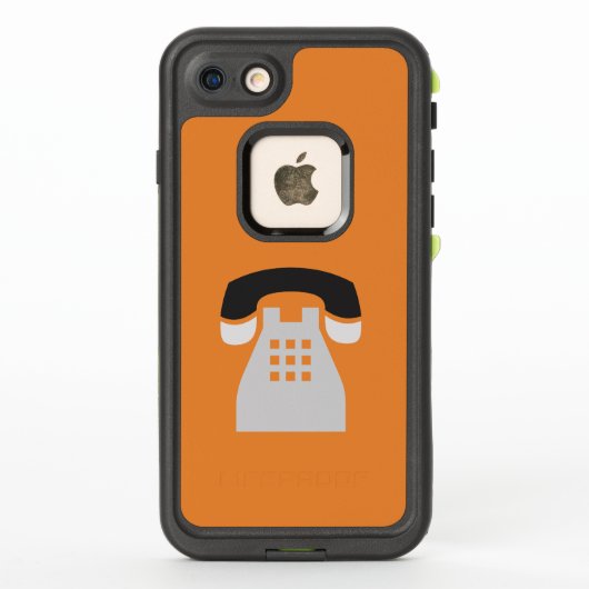 Iconic Orange Retro Telefon auf jeder Farbe (Rückseite)