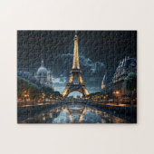 Iconic Paris Sehenswürdigkeit Eiffelturm und Seine Puzzle (Horizontal)