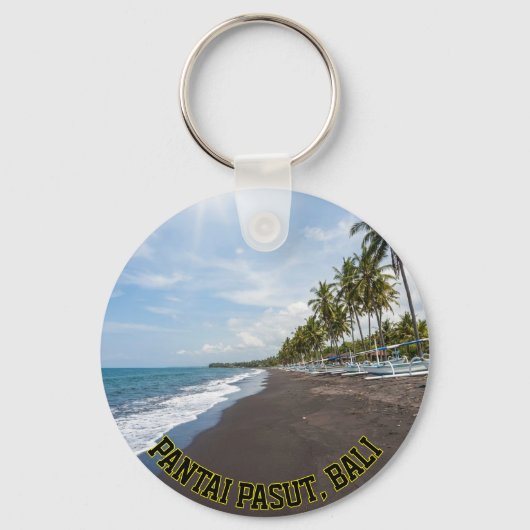 Iconic Pasut Beach Bali Sunset Palm Tree Keychain Schlüsselanhänger (Vorderseite)