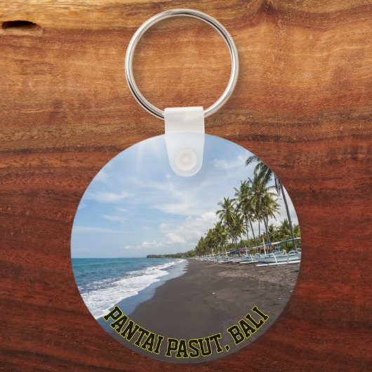 Iconic Pasut Beach Bali Sunset Palm Tree Keychain Schlüsselanhänger (Vorderseite)