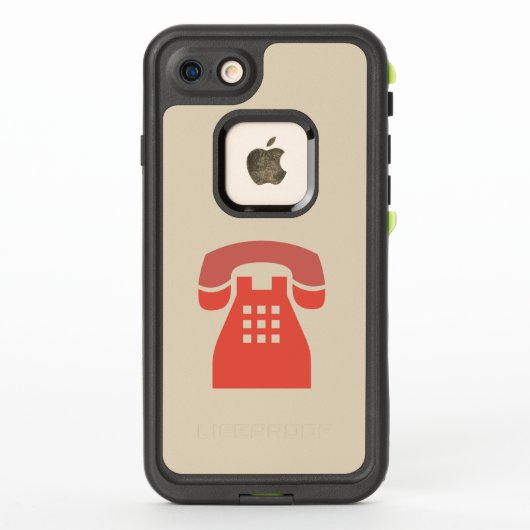 Iconic Red Retro Telefon auf jeder Farbe (Rückseite)