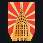 Iconic Retro Art Deco Amerikanisches Gebäude Poster<br><div class="desc">Dieses Deko-Design zeichnet sich durch ein großes Retro-Gebäude mit einem roten und weißen Röntgen-Hintergrund hinter dem Gebäude aus. #Gebäude #tower #retro #artdeco #american #iconic #structure #trendy #cool</div>
