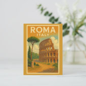 Iconic Rome: Colosseum Vintage Travel Postkarte (Stehend Vorderseite)