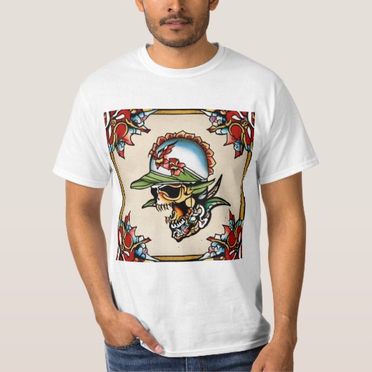 Iconic Sailor Jerry & Ed Hardy Tattoo Masterpiece T-Shirt (Vorderseite)