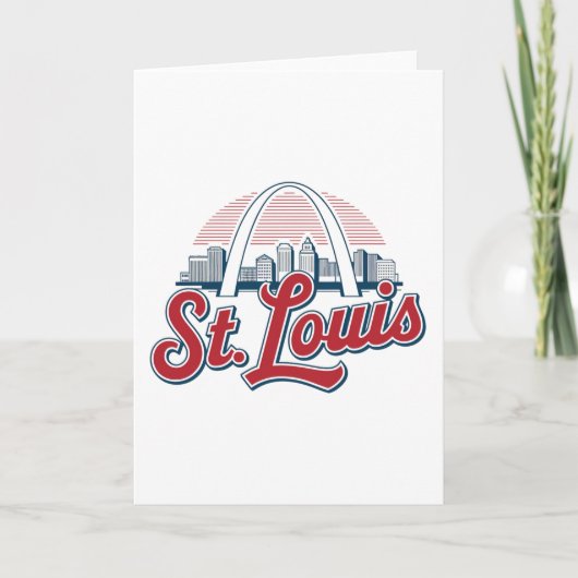 Iconic St. Louis Gateway Arch, Retro Style Karte (Vorderseite)