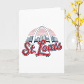 Iconic St. Louis Gateway Arch, Retro Style Karte (Gelbe Blume)