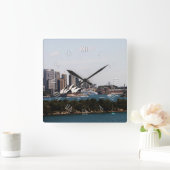 Iconic Sydney Australia View Clock Quadratische Wanduhr (Zuhause)