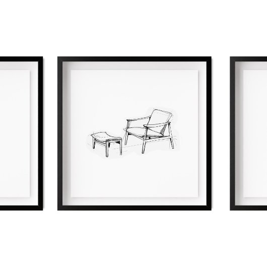 Iconic Vintag Lounge Stuhl Sketch Poster