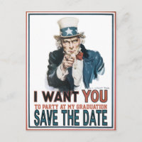 Iconic Vintag Uncle Sam Save the Date Abschluss