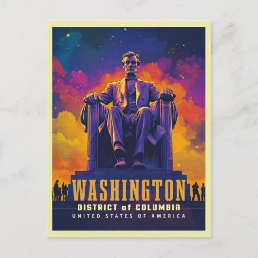 Iconic Washington D.C. mit Lincoln Memorial Postkarte (Vorderseite)