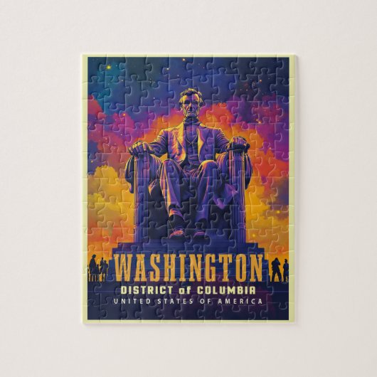 Iconic Washington D.C. mit Lincoln Memorial Puzzle (Vertikal)