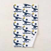 Iconic Water Polo Player in Navy Blue Towel Set (Handtuch)