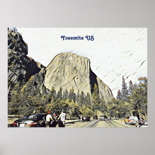 Iconic Yosemite Nationalpark US Rock Mountain Poster (Vorne)