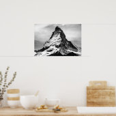 Iconische Alpen Matterhorn im Schwarzen und Weißen Poster (Küche)