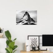 Iconische Alpen Matterhorn im Schwarzen und Weißen Poster (Heimbüro)