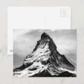 Iconische Alpen Matterhorn Schwarz-Weiß Postkarte (Vorne/Hinten)
