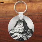Iconische Alpen Matterhorn Schwarz-Weiß Schlüsselanhänger (Vorderseite)