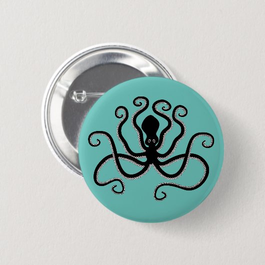 Iconischer Oktopus aus Minoan Marine Style Potteri Button (Vorne & Hinten)