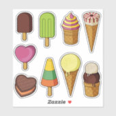 Icons für Eiscreme Aufkleber (Blatt)