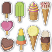 Icons für Eiscreme Aufkleber (Vorderseite)