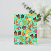 Icons für Eiscreme Postkarte (Stehend Vorderseite)