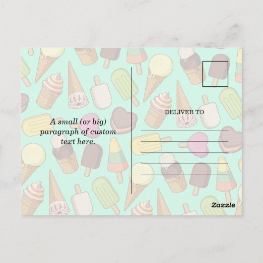 Icons für Eiscreme Postkarte (Rückseite)