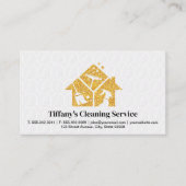 Icons für Gold-Glitzer-Reinigung | Haushaltshilfe Visitenkarte (Vorderseite)