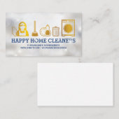Icons für Hausreinigung | GLITZERN Visitenkarte (Vorne/Hinten)