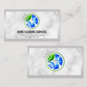 Icons für Hausreinigung | Marmormetall - Hintergru Visitenkarte (Vorne/Hinten)