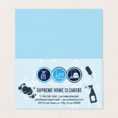Icons für Hausreinigung | Reinigungsmittel Visitenkarten (Außenseite Aufgefaltet)
