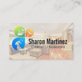 Icons für Hausreinigung | Zuhause-Wohnzimmer Visitenkarte (Vorderseite)