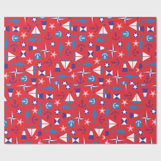 Icons für Nautik und Ozean Geschenkpapier (Flach)