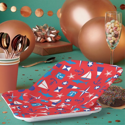 Icons für Nautik und Ozean Pappteller