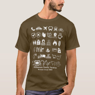 Icons für Reisen Visuelle Sprachübersetzung Urla T-Shirt
