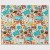 Icons für Schulgeräte Geschenkpapier (Flach)