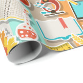 Icons für Schulgeräte Geschenkpapier (Rolleneckpunkt)