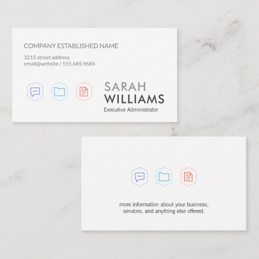 Icons für Unternehmen Visitenkarte (Vorne/Hinten)