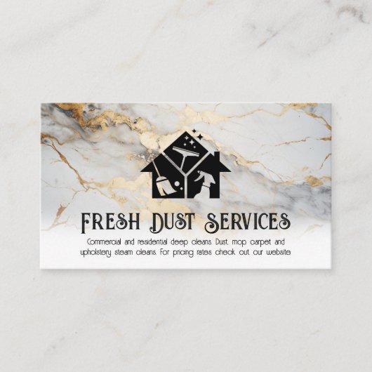 Icons reinigen | Gold Foil Marmor Visitenkarte (Vorderseite)