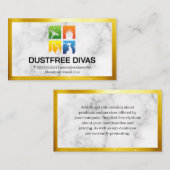 Icons reinigen | Marmor | Goldgrenze | GLITZERN Visitenkarte (Vorne/Hinten)