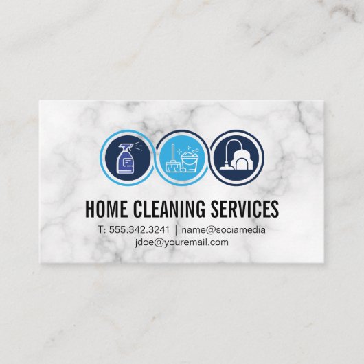 Icons reinigen | Marmorboden Visitenkarte (Vorderseite)