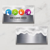 Icons reinigen | Soap Suds | Metallic Visitenkarte (Vorne/Hinten)
