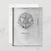 Icosahedron aus "De Divina Proportione" Postkarte (Vorne/Hinten)