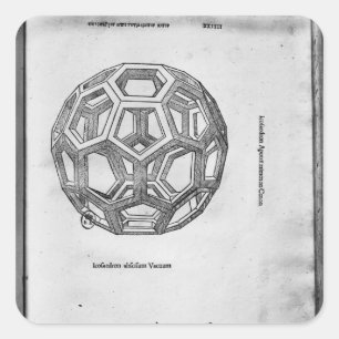 Icosahedron aus "De Divina Proportione" Quadratischer Aufkleber