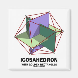 Icosahedron mit goldenen Rechtecken (Geometrie) Magnet